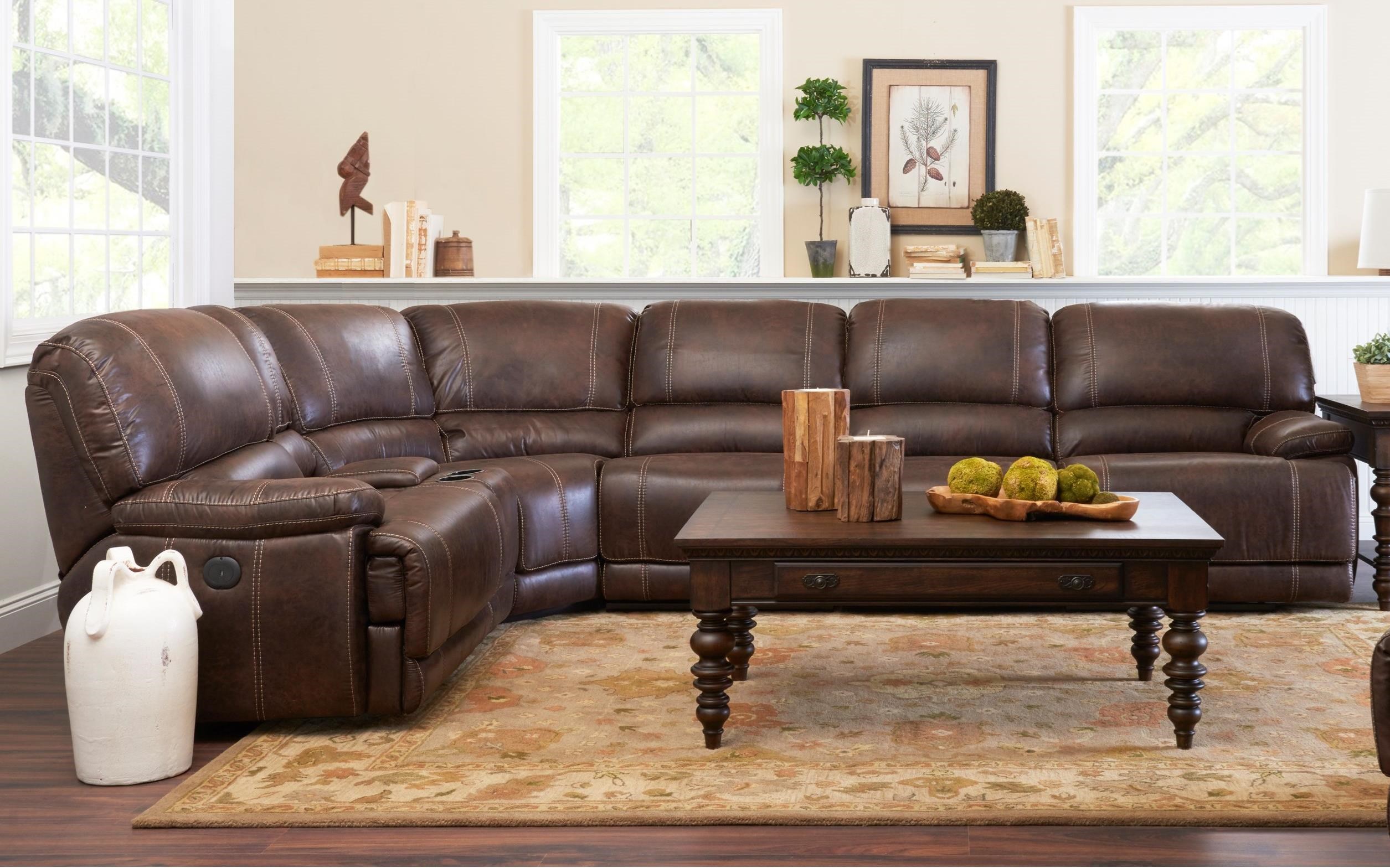Klaussner International Foster Four Seat Power Reclining Sectional Sofa Royal Furniture